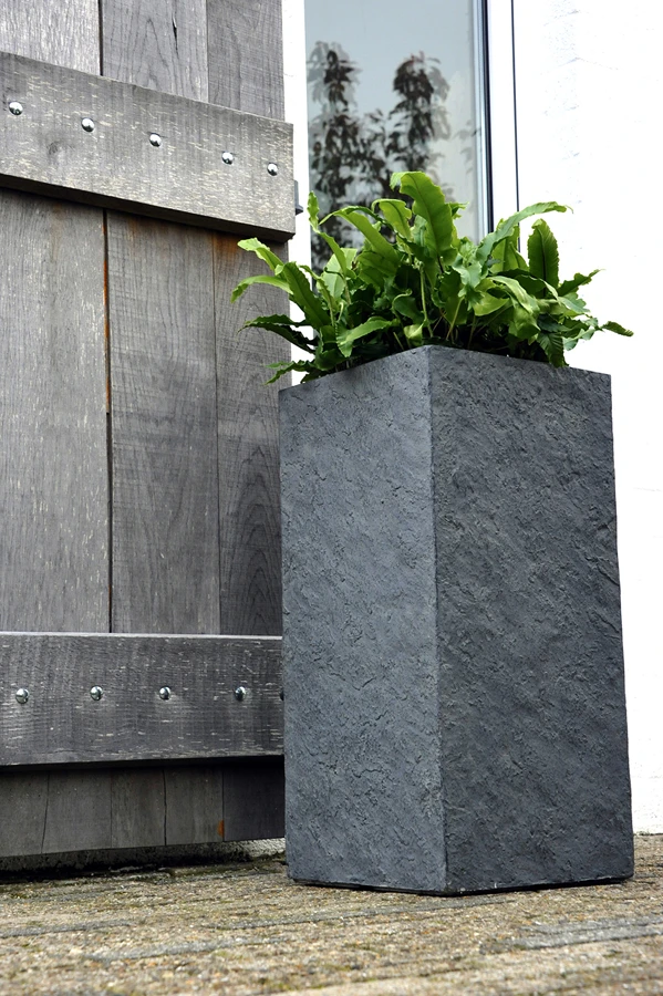 Plantenbak Arizona Cubihi - L22 X B22 X H50cm - Donkergrijs - Afbeelding 2