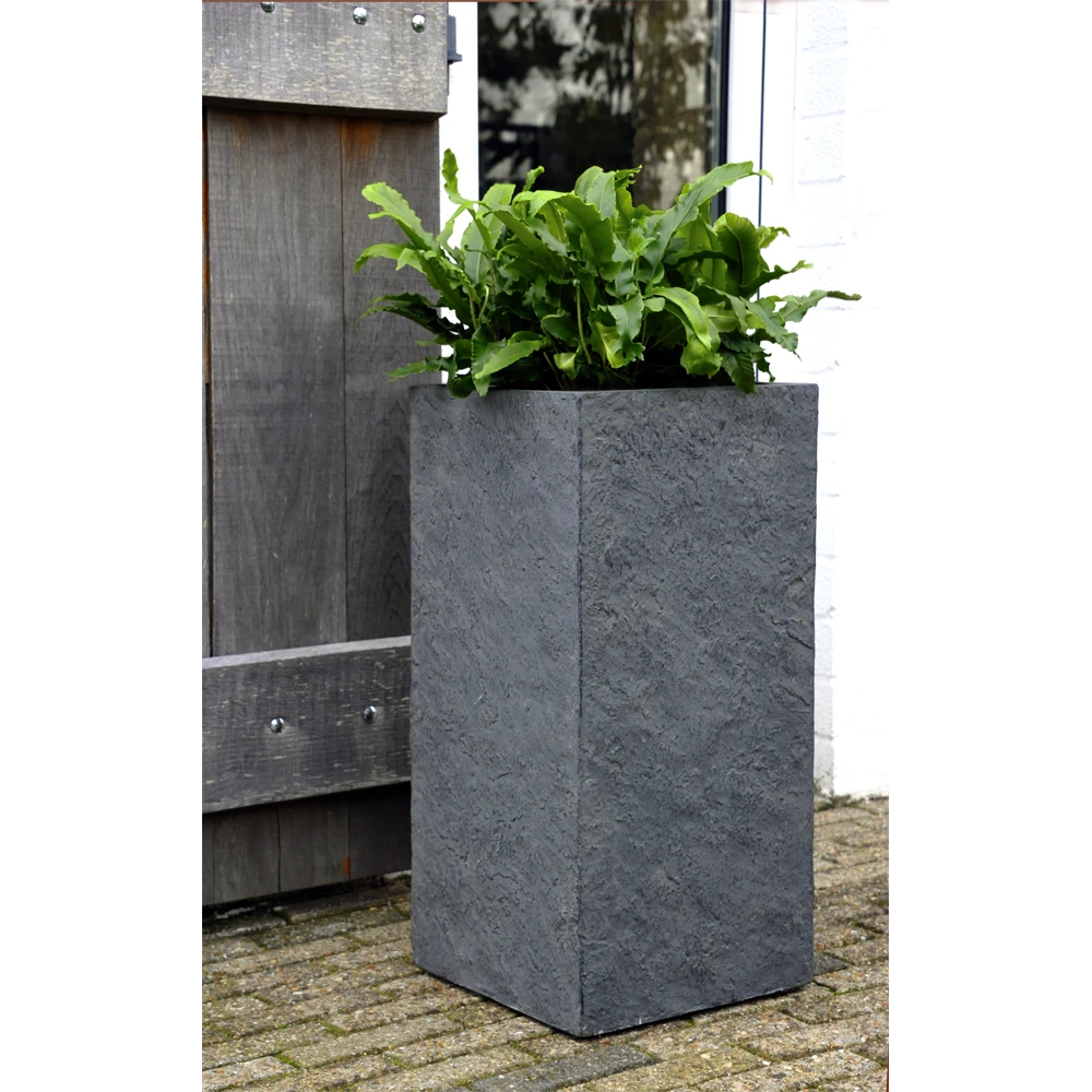 Plantenbak Arizona Cubihi - L40 X B40 X H80cm - Donkergrijs - Afbeelding 2