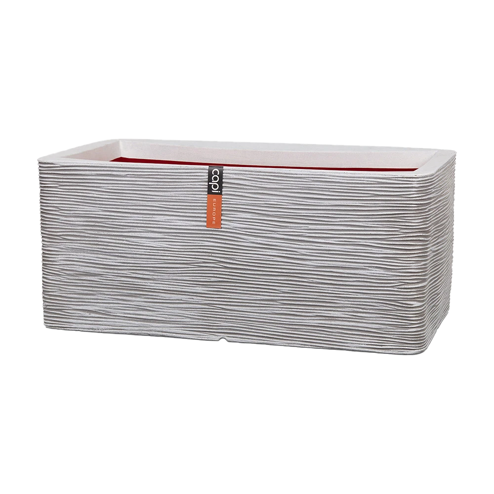 Capi Plantenbak Rechthoek Nature Rib NL - L73 X B39 X H32cm - Ivoor