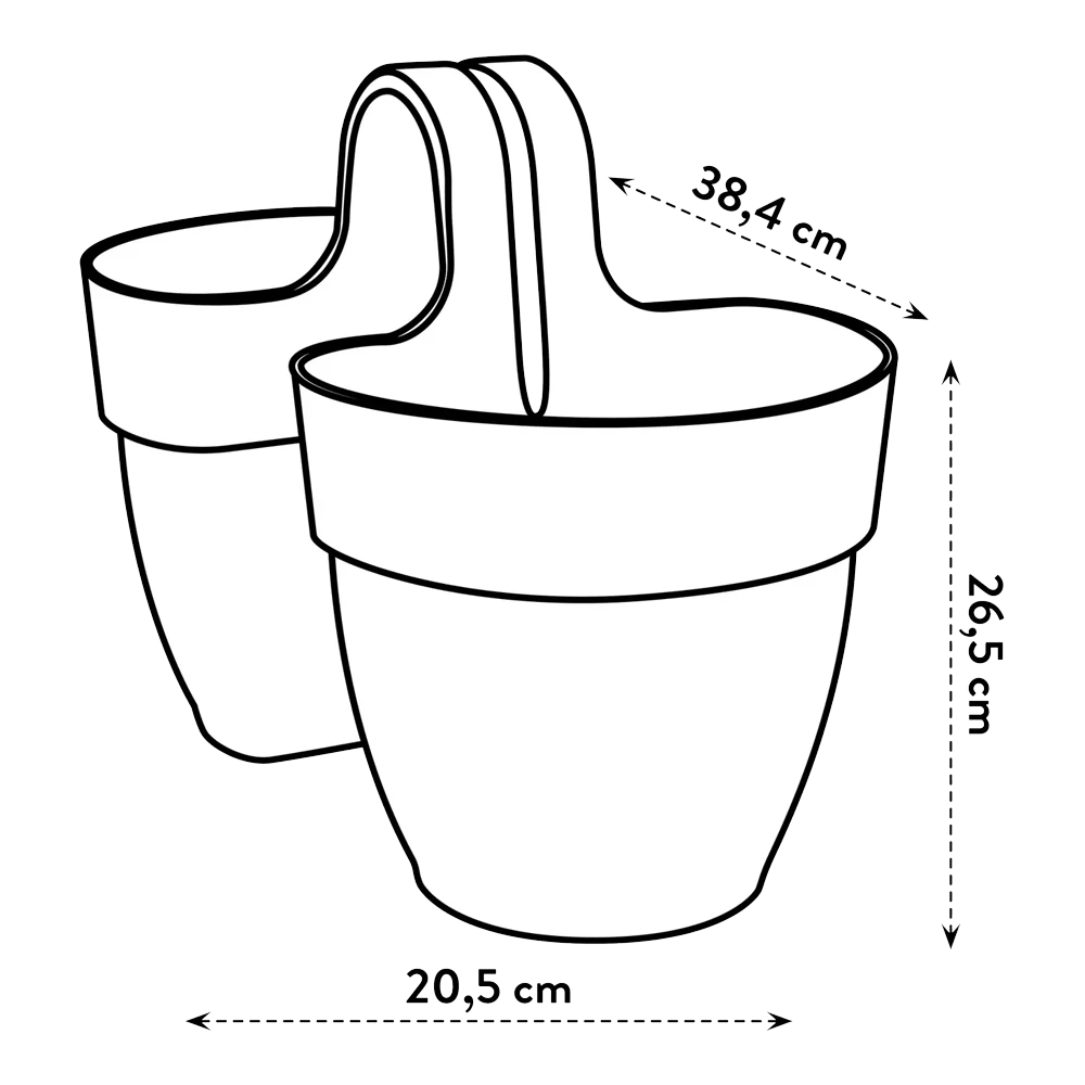 Elho Balkonbak Vibia Campana Twin 21cm - Antraciet - Afbeelding 6