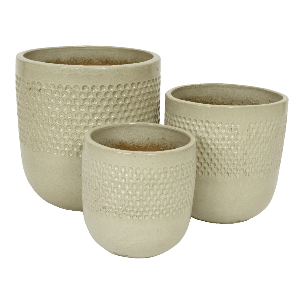 Bloempot Collin - D48 X H50cm - Creme - Afbeelding 2