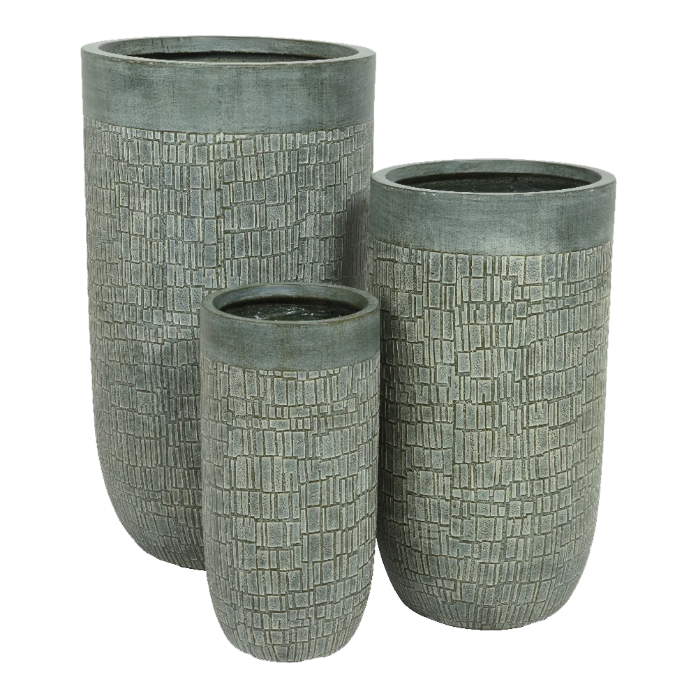 Bloempot Dean Hoog - D34 X H63,5cm - Groen - Afbeelding 2