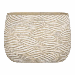 Bloempot Hendrick Ovaal - L42 X B20 X H30cm - Creme