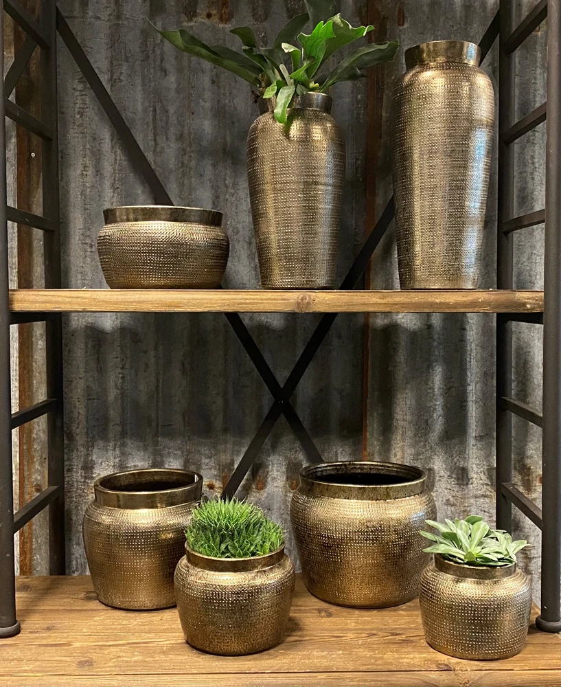 Bloempot Marrakesh - D24 X H21cm - Zilver Goud - Afbeelding 3