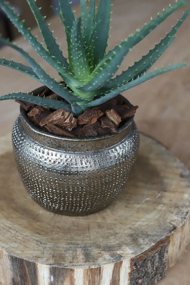 Bloempot Marrakesh - D24 X H21cm - Zilver Goud - Afbeelding 2