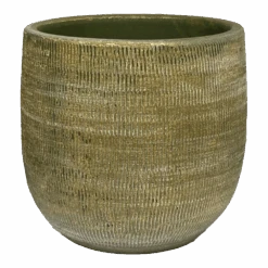 Bloempot Miami - D27 X H25cm - Groen Cement