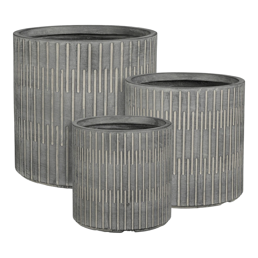 Bloempot Oslo - D44,5 X H44cm - Zwart-grijs - Afbeelding 2