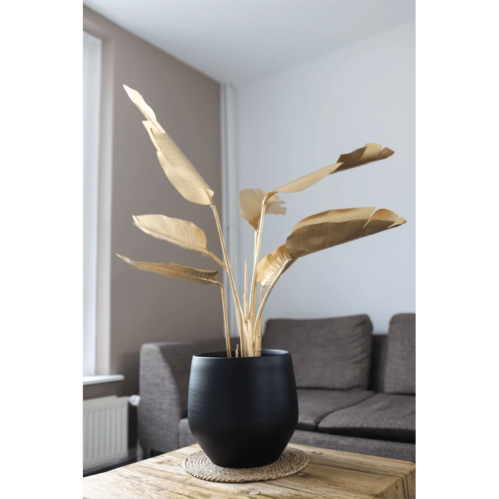 Bloempot Petra - D23 X H20cm - Mat Zwart - Afbeelding 2