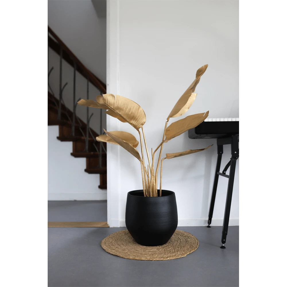 Bloempot Petra - D23 X H20cm - Mat Zwart - Afbeelding 3