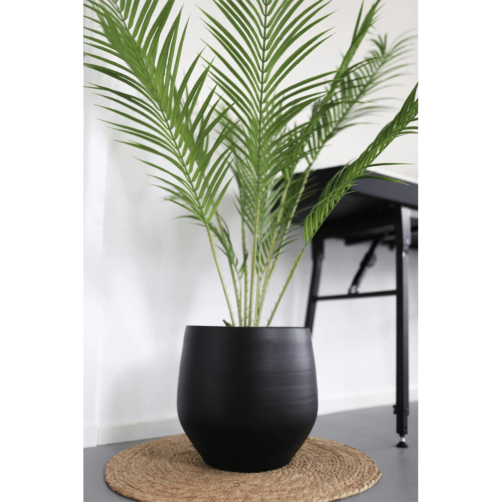 Bloempot Petra - D23 X H20cm - Mat Zwart - Afbeelding 4