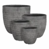 Bloempot Tallinn - D44,5 X H44cm - Zwart-grijs