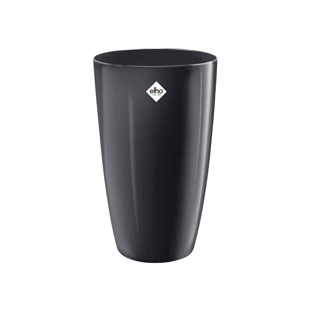 Bloempot Elho Brussels Diamond Rond Hoog 32cm - Metallic Zwart - Afbeelding 2