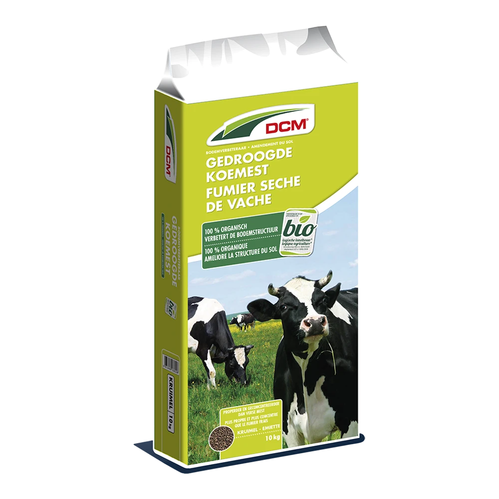 DCM Gedroogde Koemest - 10kg - Tuinplanten Voeding, Gazonmeststof