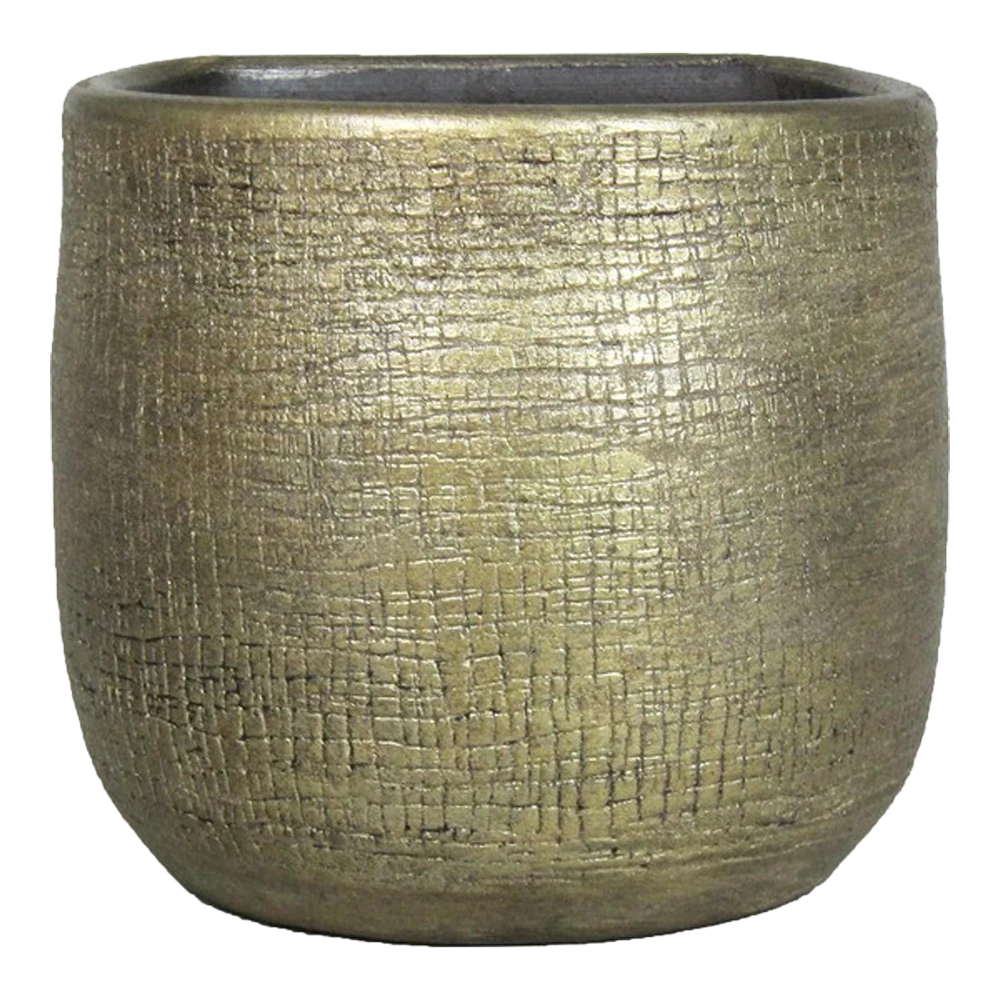 Muur Bloempot Mira - D18 X H16cm - Goud