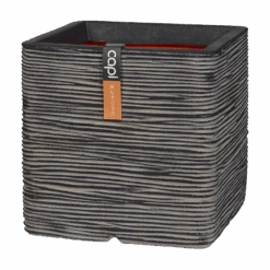 Capi Plantenbak Vierkant Nature Rib NL - L30 X B30 X H30cm - Antraciet