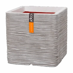 Capi Plantenbak Vierkant Nature Rib NL - L30 X B30 X H30cm - Ivoor