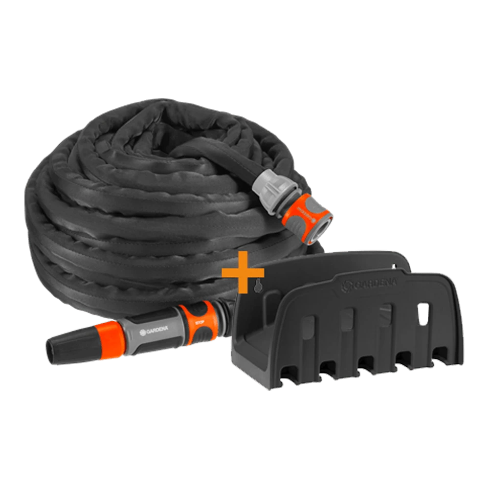 Textielslang Liano Set Met Wandslanghouder - 15m - Gardena