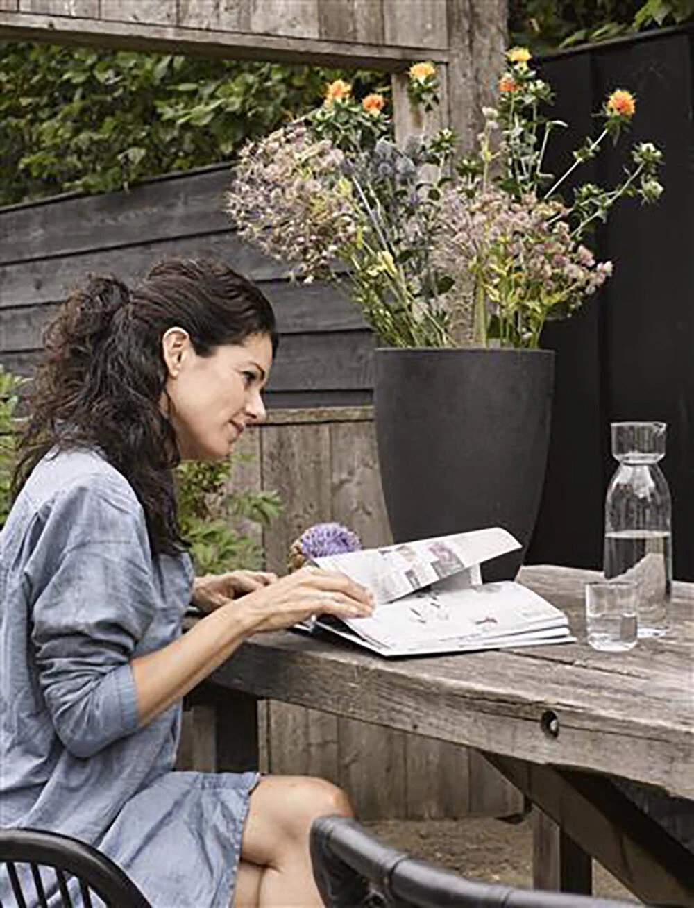 Capi Bloempot Urban Elegant Smooth NL - D36 X H48cm - Zwart - Afbeelding 2